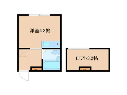 BEARKANDA(ワンルーム/2階)の間取り写真