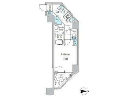 アーバンパーク入谷(1K/3階)の間取り写真