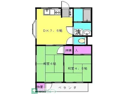 サンライズ小手指(2DK/1階)の間取り写真