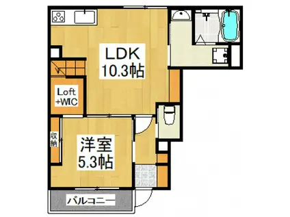 MY STYLE 上福岡(1SLDK/2階)の間取り写真