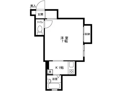 カーサピアチェーレ(1K/1階)の間取り写真