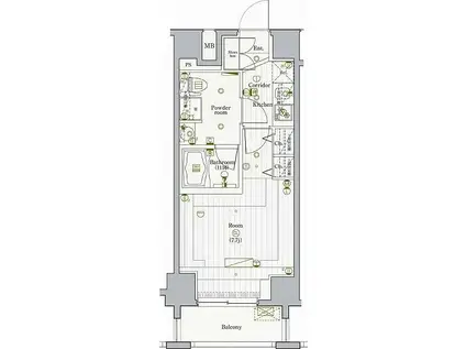PREMIUM CUBE G駒沢大学(1K/7階)の間取り写真