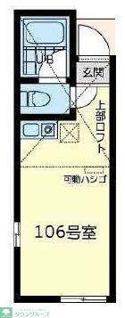 末吉ベルティーニ(ワンルーム/1階)の間取り写真