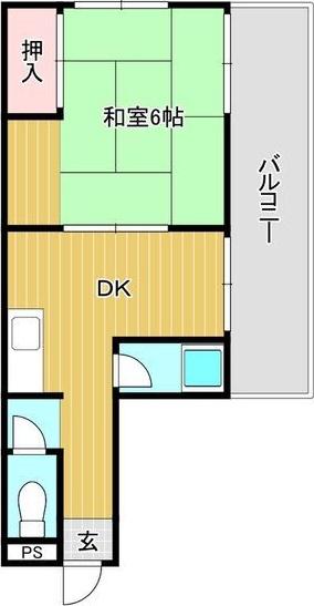 グランベガ平野南(1DK/5階)の間取り写真