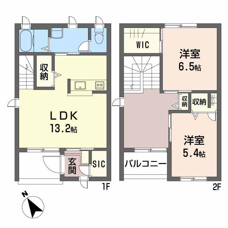 グレース曙F棟(2LDK/1階)の間取り写真