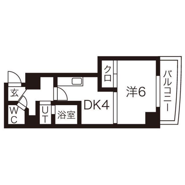 ワピタ名駅(1DK/1階)の間取り写真