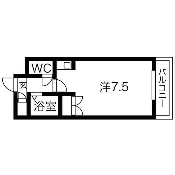 SENTIA八戸ノ里(ワンルーム/3階)の間取り写真