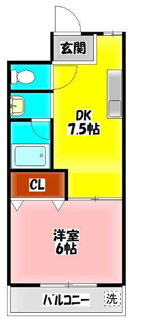 プチメゾン藤田(1DK/1階)の間取り写真