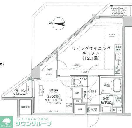 アイルプレミアム押上ノルド(1LDK/5階)の間取り写真