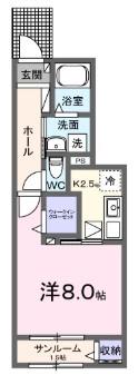 セレニテ(1K/1階)の間取り写真