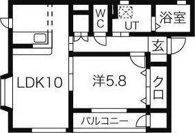 プレジール2番館(1LDK/2階)の間取り写真
