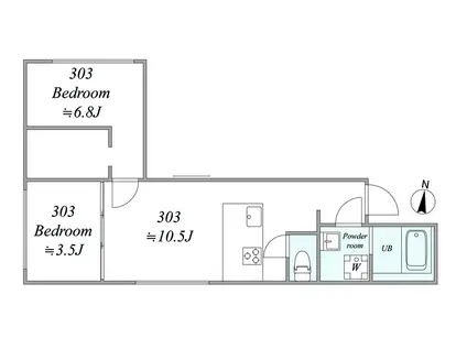 TRIAS144(1LDK/3階)の間取り写真