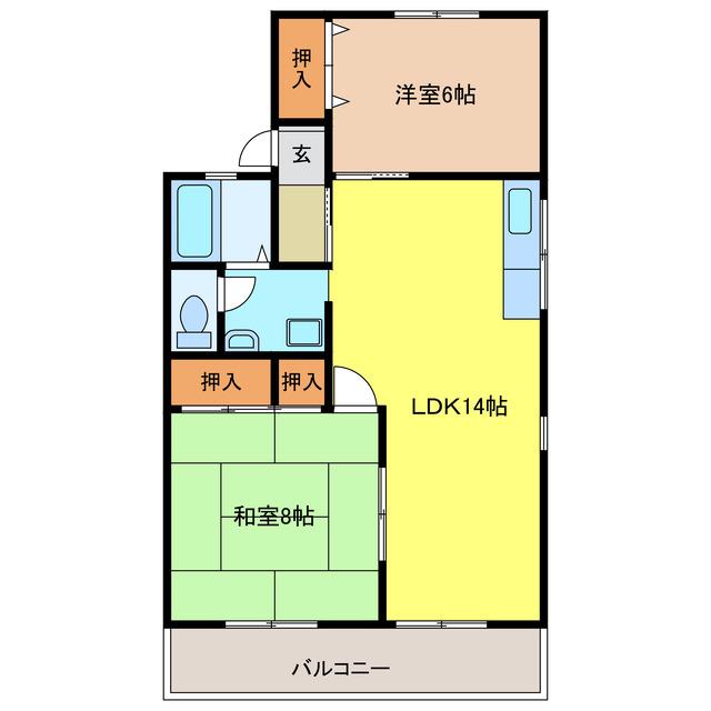 マリールタウン(2LDK/1階)の間取り写真