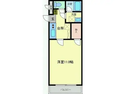 ローズマロー(1K/2階)の間取り写真