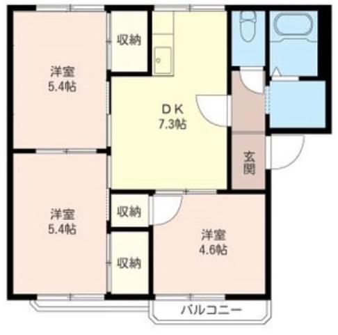 サンシティK(3DK/2階)の間取り写真