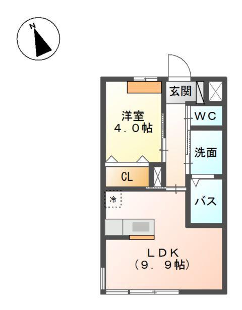 プレアデス(1LDK/1階)の間取り写真
