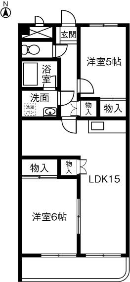 ヴィクトワール弐番館(2LDK/2階)の間取り写真