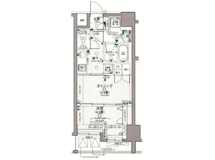 日神デュオステージ池袋(1DK/15階)の間取り写真