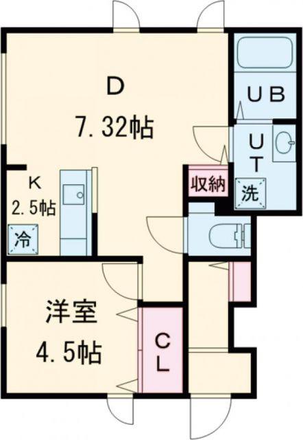 NC TERRACEII(1DK/1階)の間取り写真