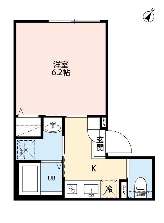 LAXIS東浦和(1K/2階)の間取り写真
