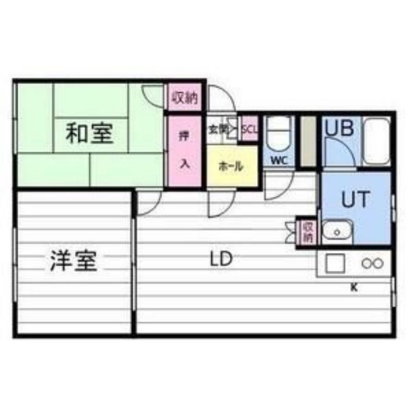 フラットミレニアムヒルズ(2LDK/2階)の間取り写真