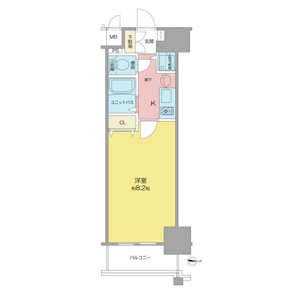 プレサンス名古屋駅前グランヴィル(1K/5階)の間取り写真