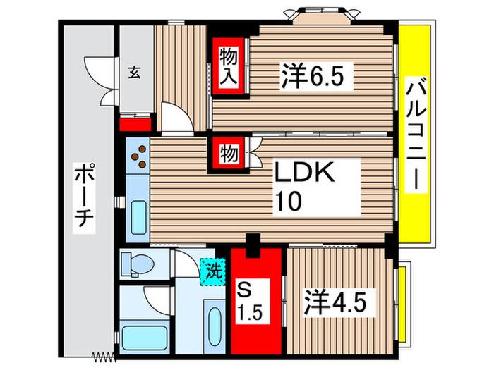 コーポ国立(2SLDK/2階)の間取り写真
