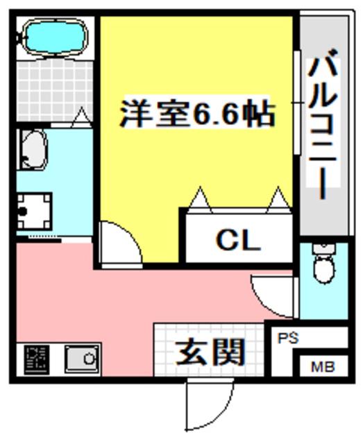 フジパレス吹田内本町(1K/3階)の間取り写真