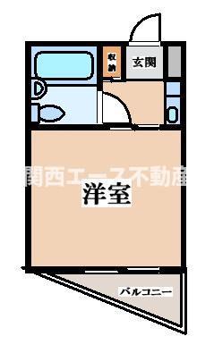 アールエス菱屋西(1K/3階)の間取り写真