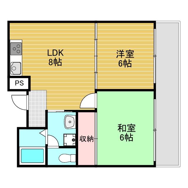 ローレルハイツ(2LDK/8階)の間取り写真
