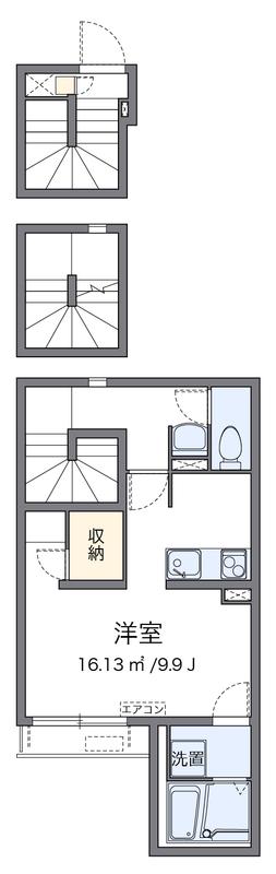 クレイノKEYAKIII(1K/3階)の間取り写真