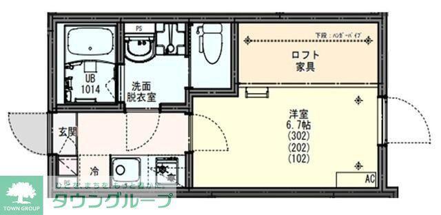 クレイス東千葉(1K/3階)の間取り写真