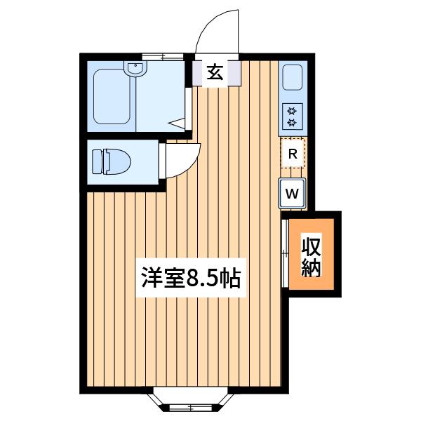 第二パレスハシモト(1K/2階)の間取り写真