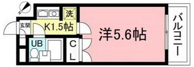 ARTZ ROKA KOEN(1K/4階)の間取り写真