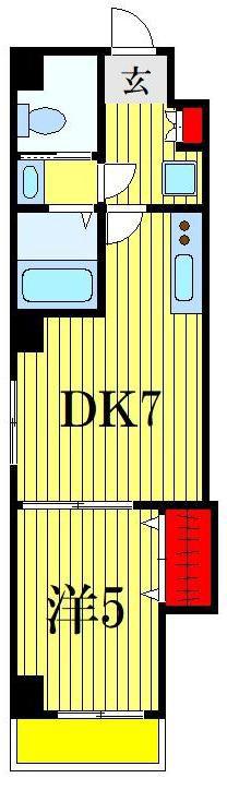 金太郎ヒルズ106(1DK/3階)の間取り写真