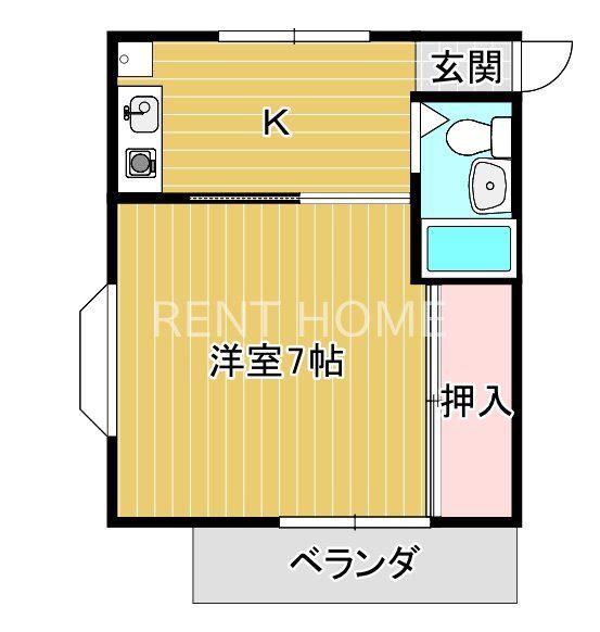 パーシャルUNO(1K/2階)の間取り写真