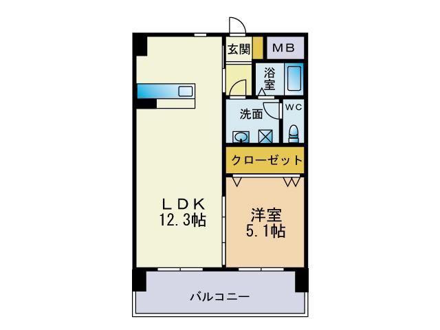 クラジューペール(1LDK/6階)の間取り写真