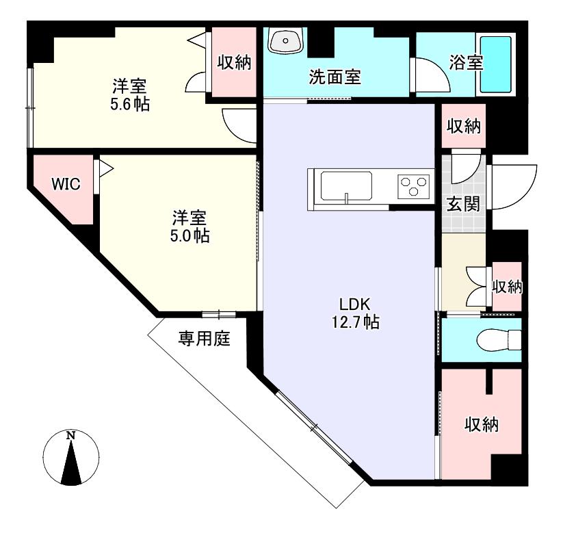 ベルフォーレII(1LDK/1階)の間取り写真