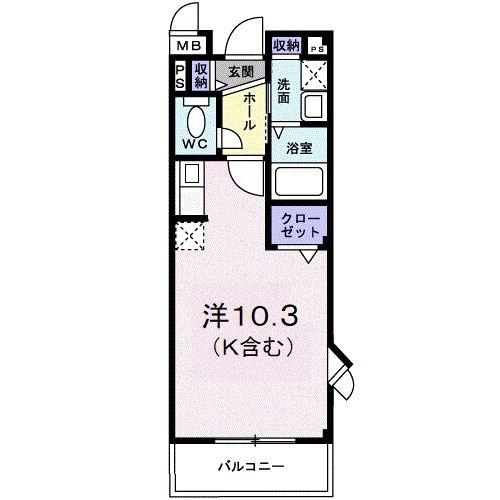 アグレイア(ワンルーム/3階)の間取り写真
