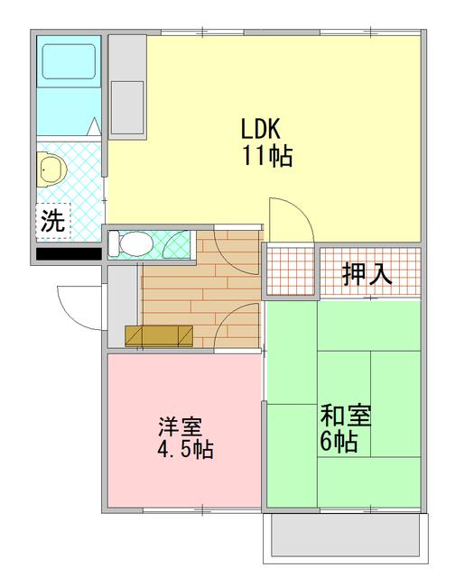 メゾン北今沢C(3DK/1階)の間取り写真