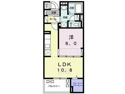 ラ・ルミエール(1LDK/2階)の間取り写真