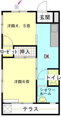 第二つくしマンションB棟(2DK/3階)の間取り写真