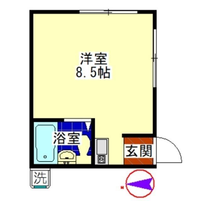 グリーンフラット(ワンルーム/1階)の間取り写真