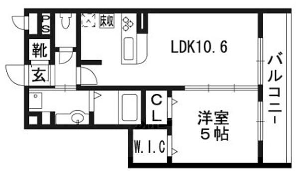 セジュールニューパークヒル(1LDK/1階)の間取り写真