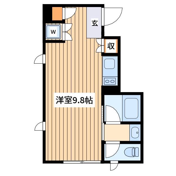 ビューハイツ暁(ワンルーム/2階)の間取り写真
