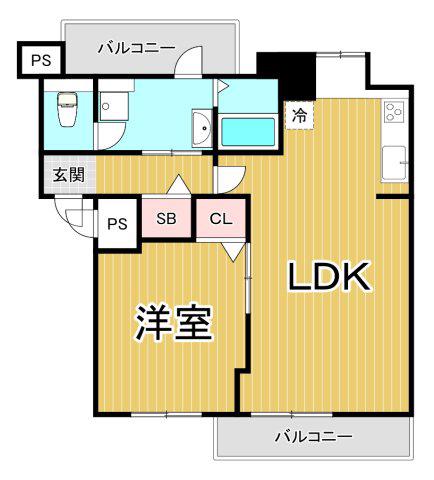 VIEW TERRACE 売布Ⅲ(1LDK/2階)の間取り写真