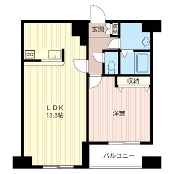 マストライフ目黒南(1LDK/9階)の間取り写真