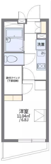 レオパレスルーエ六甲(1K/1階)の間取り写真