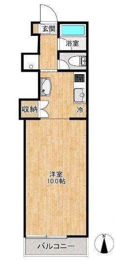 ホワイト・ドア(1K/1階)の間取り写真