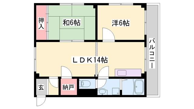 さくらハイツ(2LDK/2階)の間取り写真